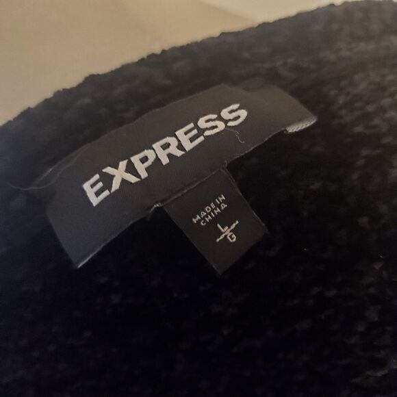 Express Black Chunky Crop Sweater Large - Picture 3 of 11